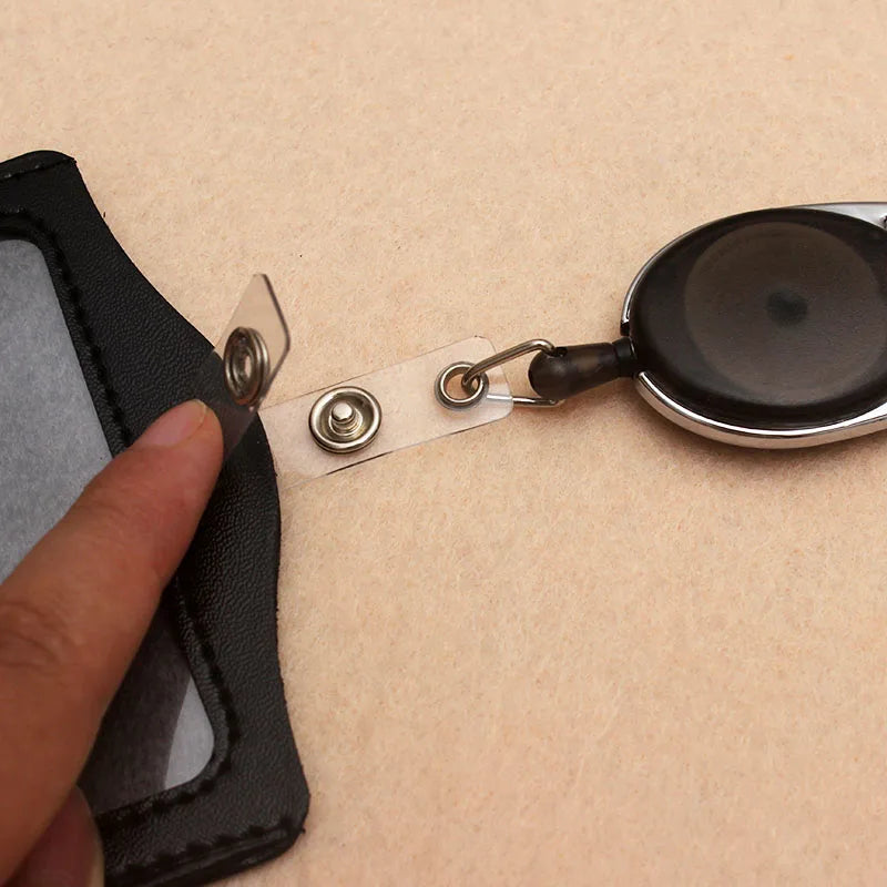 Black Retractable Pull Badge Reel ABS Plastic Holder