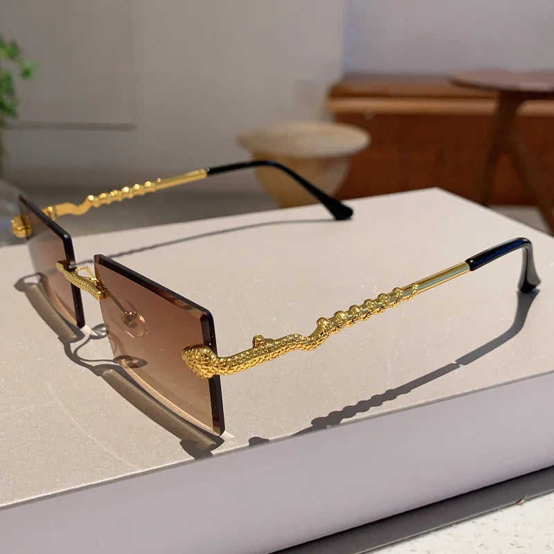 Rimless Rectangular Shades with Twisted Snake Leg