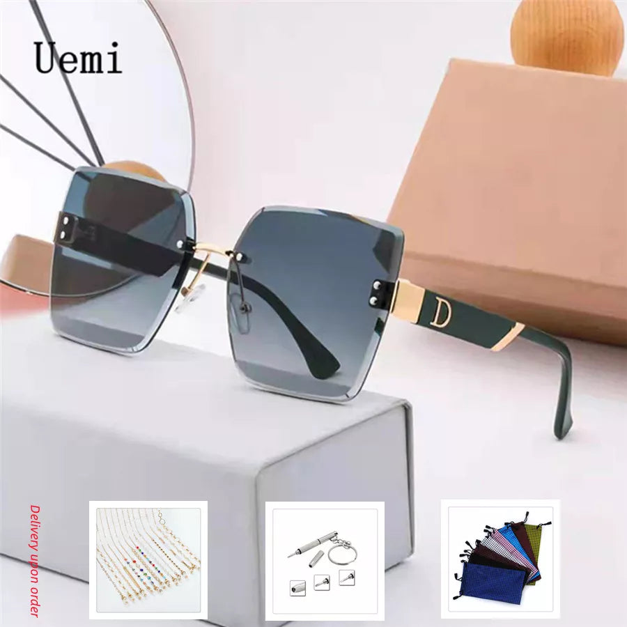Rimless Square Frame Shades with UV