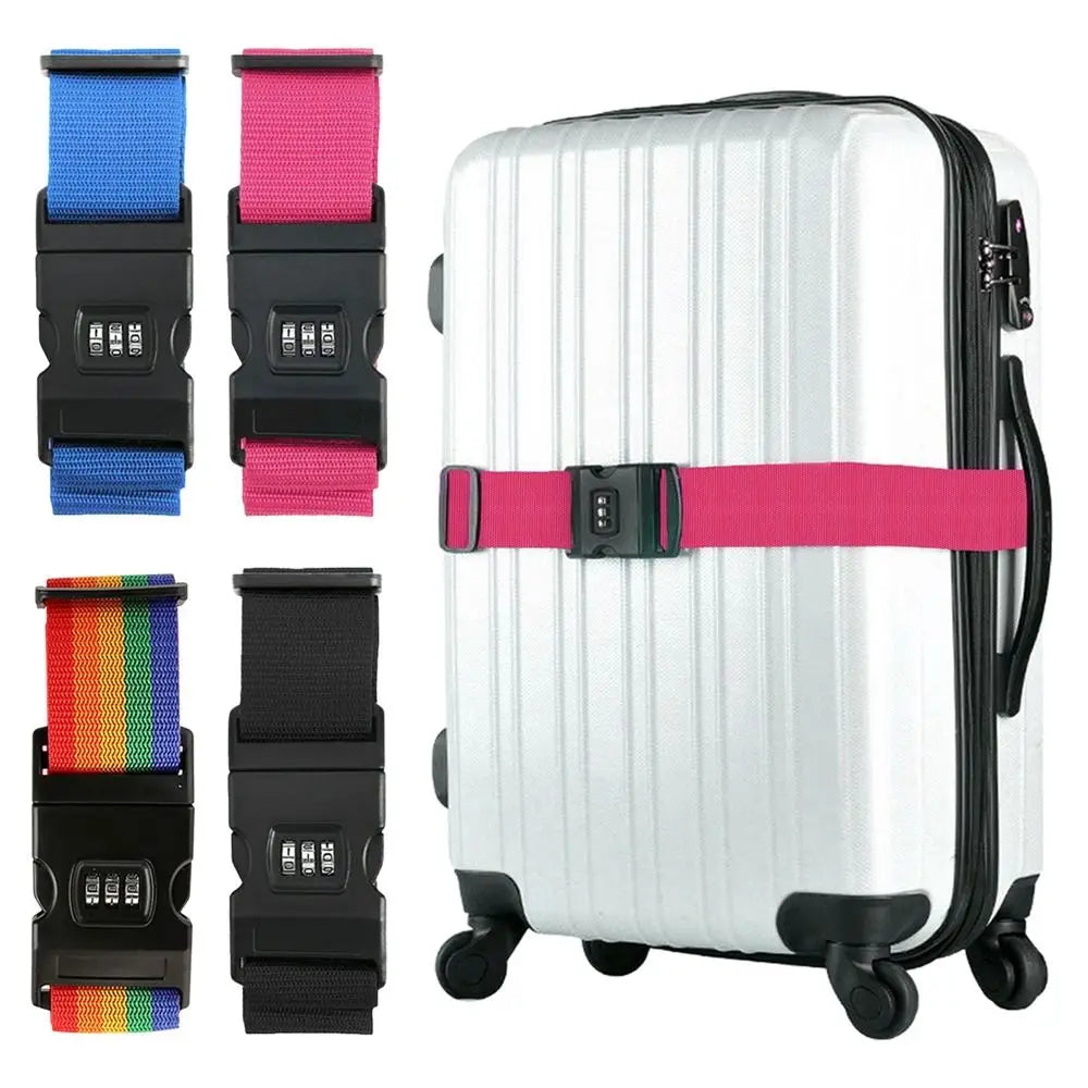 New Combination Lock Luggage Strap Adjustable Baggage Belts