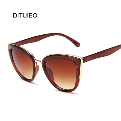 Vintage Cat Eye Sunglasses with Metal Frame