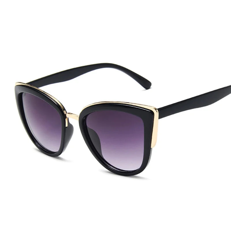 Vintage Cat Eye Sunglasses with Metal Frame