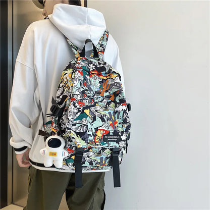 Graffiti Print School Backpack
