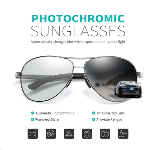 Pilot Photochromic Anti-Glare Sunglasses