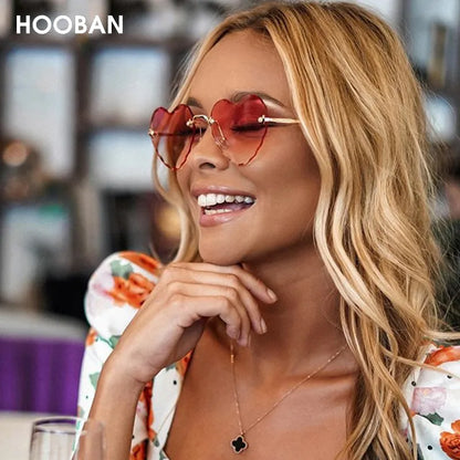 Lovely Rimless Heart Shape Women Sunglasses