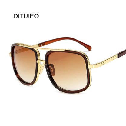 Flat Top Oversized Mirror Sun Glasses