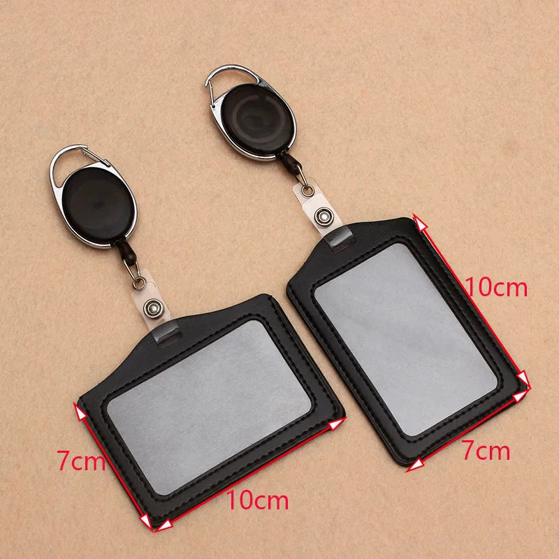 Black Retractable Pull Badge Reel ABS Plastic Holder