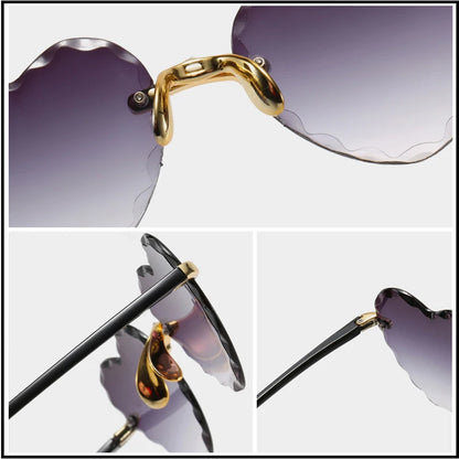 Lovely Rimless Heart Shape Women Sunglasses