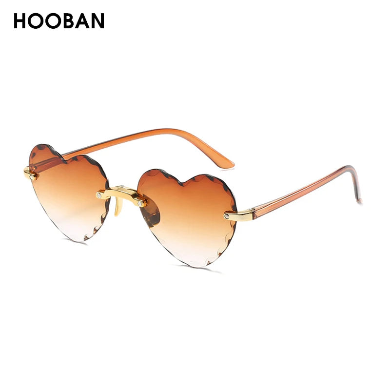 Lovely Rimless Heart Shape Women Sunglasses