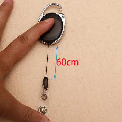 Black Retractable Pull Badge Reel ABS Plastic Holder