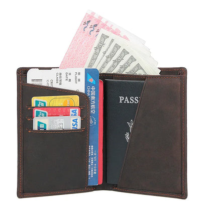 Handmade leather passport case,