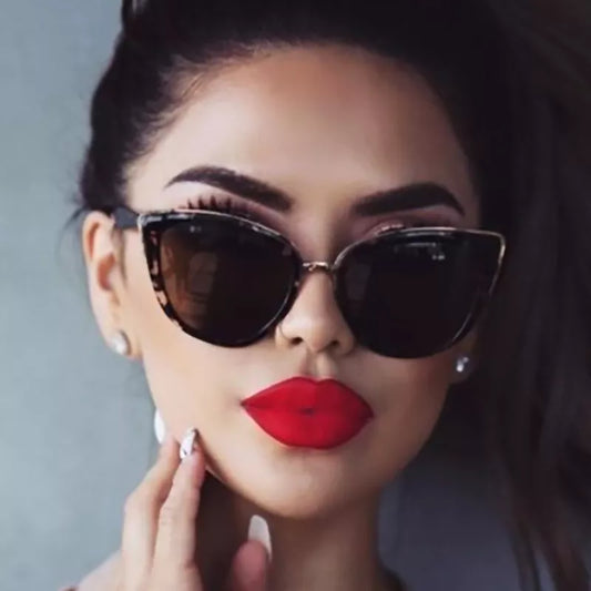 Vintage Cat Eye Sunglasses with Metal Frame