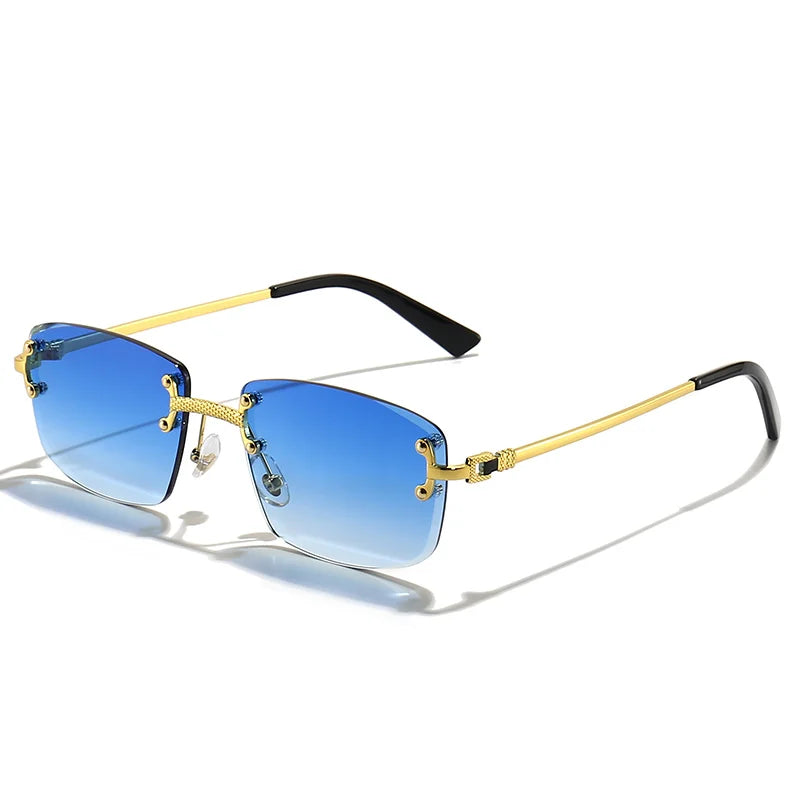 Rimless Retro Sunglasses Unisex Design