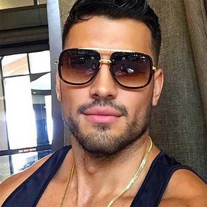 Flat Top Oversized Mirror Sun Glasses