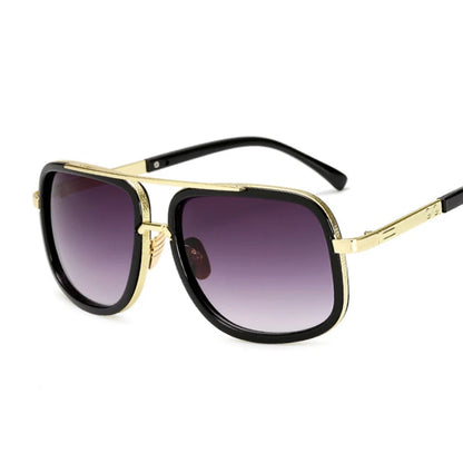 Flat Top Oversized Mirror Sun Glasses