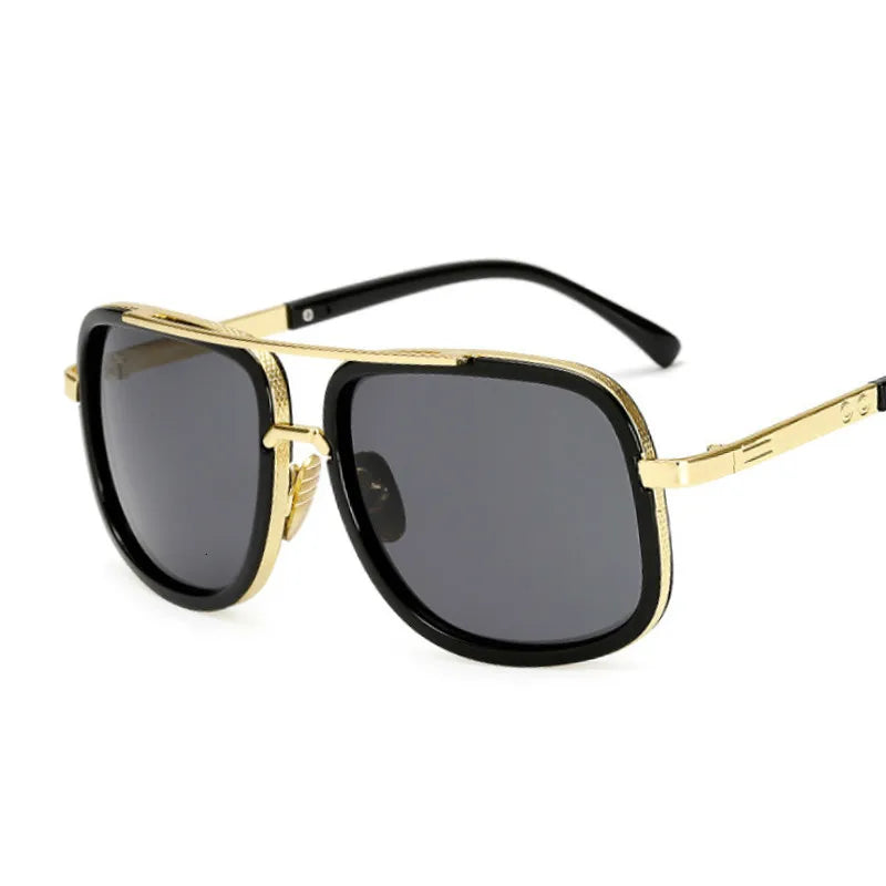 Flat Top Oversized Mirror Sun Glasses