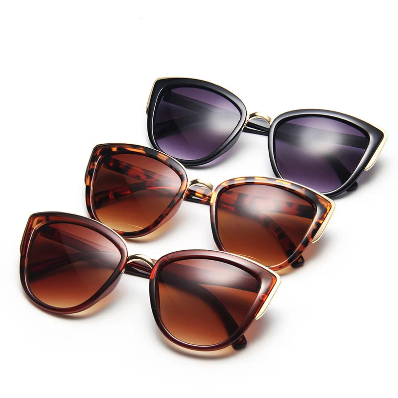 Vintage Cat Eye Sunglasses with Metal Frame