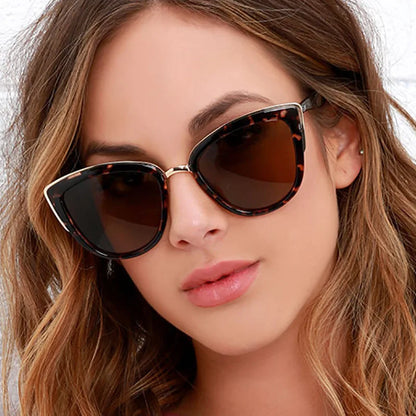Vintage Cat Eye Sunglasses with Metal Frame