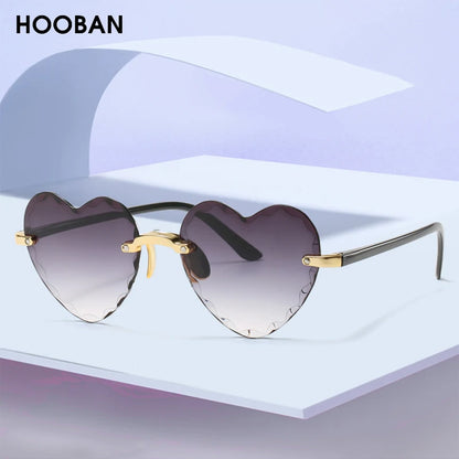 Lovely Rimless Heart Shape Women Sunglasses