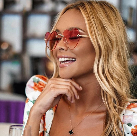 Lovely Rimless Heart Shape Women Sunglasses