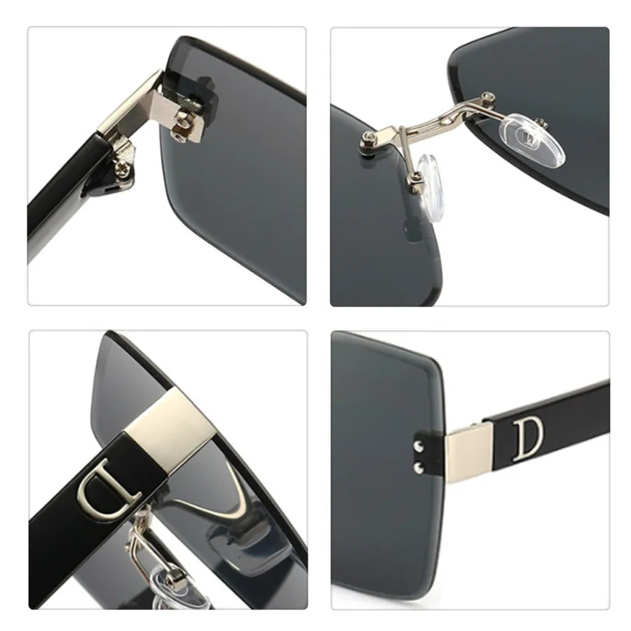Rimless Square Frame Shades with UV