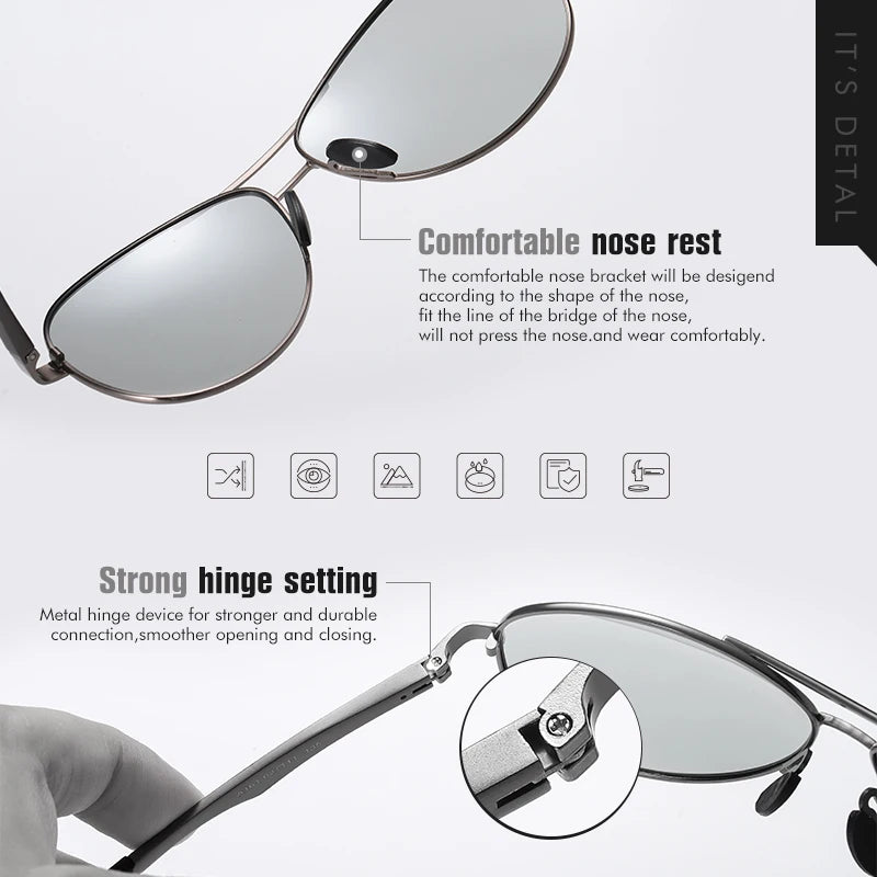 Pilot Photochromic Anti-Glare Sunglasses