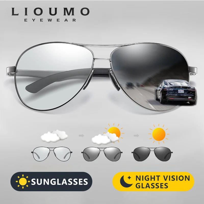 Pilot Photochromic Anti-Glare Sunglasses