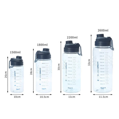 1.5 Liter Sport Water Bottle with Filter 2200ml Large Capacity Drinking Kettle