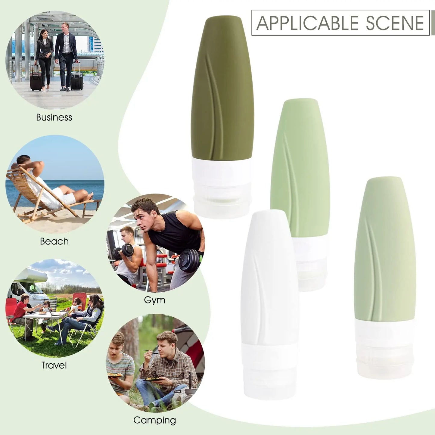 Travel Bottles, Leak Proof BPA Free Refillable Squeezable Silicone Tubes