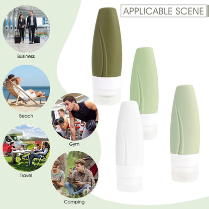 Travel Bottles, Leak Proof BPA Free Refillable Squeezable Silicone Tubes