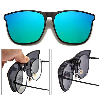 Polarized Clip On Sunglasses with Photochromic Night Vision and Anti Glare