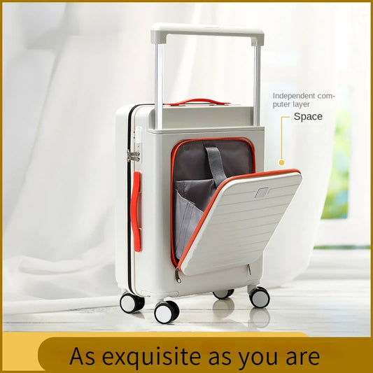 Carry On Lightweight Luggage Wide Handle PC Hardshell Suitcases with Spinner Wheels & TSA Lock