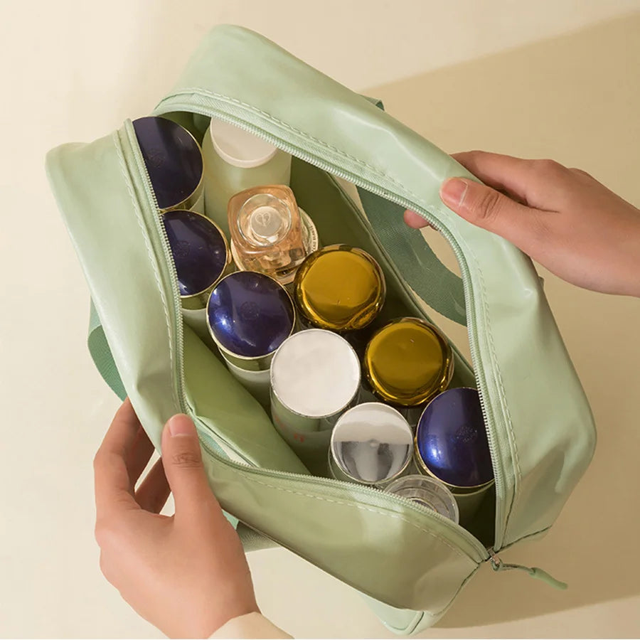 Travel Toiletry Bag, Matte Translucent Bag with Handy Handle, Organizer