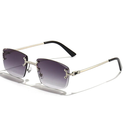 Rimless Retro Sunglasses Unisex Design