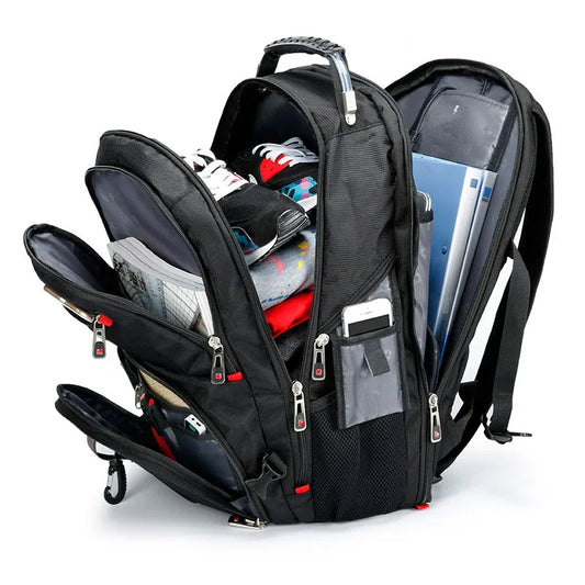 Swiss-Multifunctional bag 17 Inch Laptop Backpack, USB Charging Port,