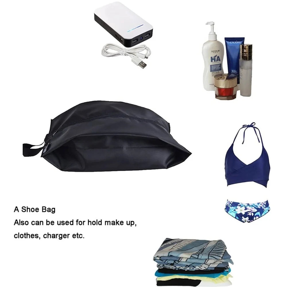 Waterproof Portable Nylon Travel Shoe Bags with Zipper Closure