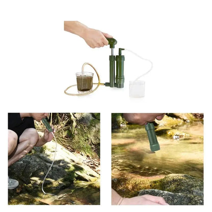 Outdoor Water Filtration Purifier Pump Portable for Hiking, Camping Survival Emergency Tool