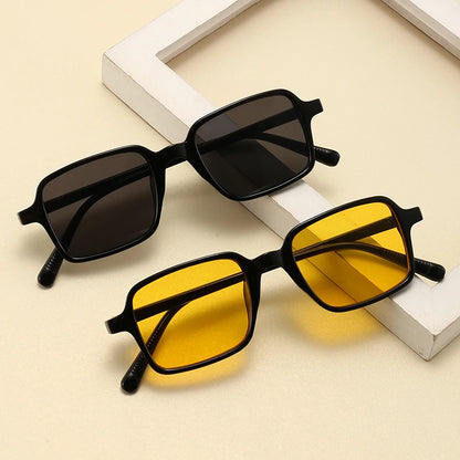 Square Retro Unisex Sun Glasses Ocean Lenses Yellow with UV Lens
