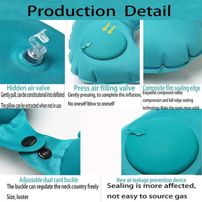 1pc Inflatable U-Shape Travel Neck Pillows