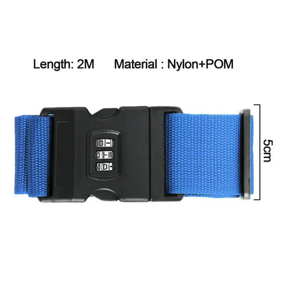 New Combination Lock Luggage Strap Adjustable Baggage Belts