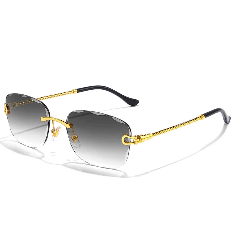 Rimless Retro Sunglasses Unisex Design