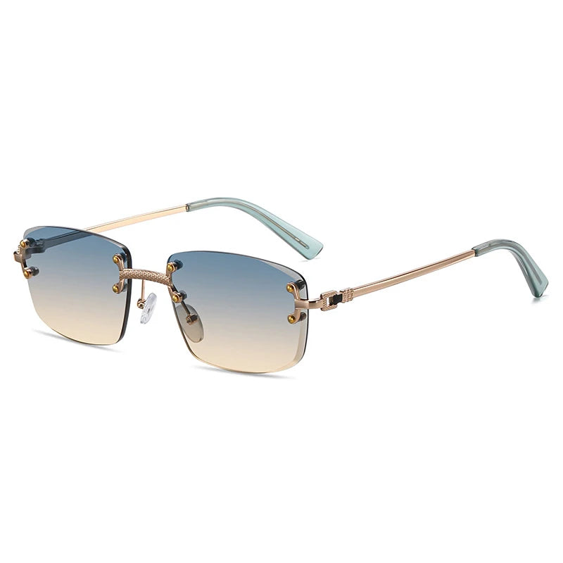 Rimless Retro Sunglasses Unisex Design