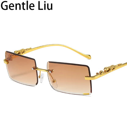 Rimless Rectangle Sunglasses