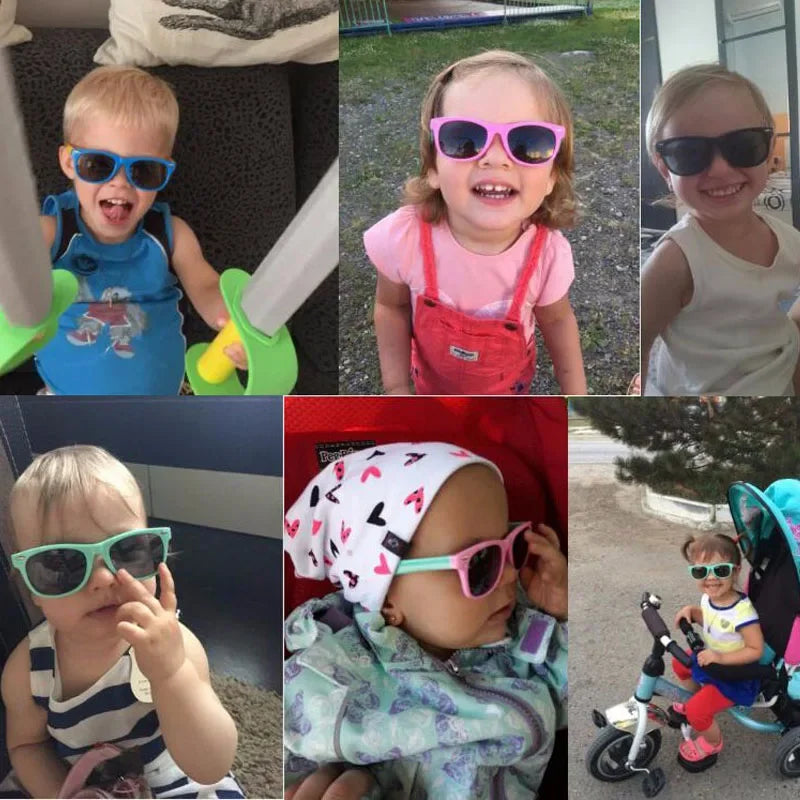Flexible Rubber Kids Sunglasses UV Protection Baby Silicone AC Lens Sun Glasses