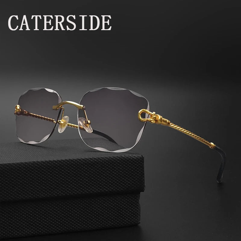 Rimless Retro Sunglasses Unisex Design