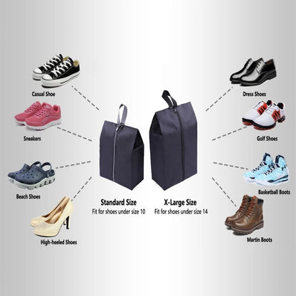 Waterproof Portable Nylon Travel Shoe Bags with Zipper Closure