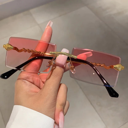 Rimless Rectangular Shades with Twisted Snake Leg
