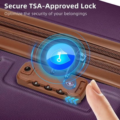 Lightweight Expandable Hardshell Suitcase Set with Spinner Wheels, TSA-Approved Lock