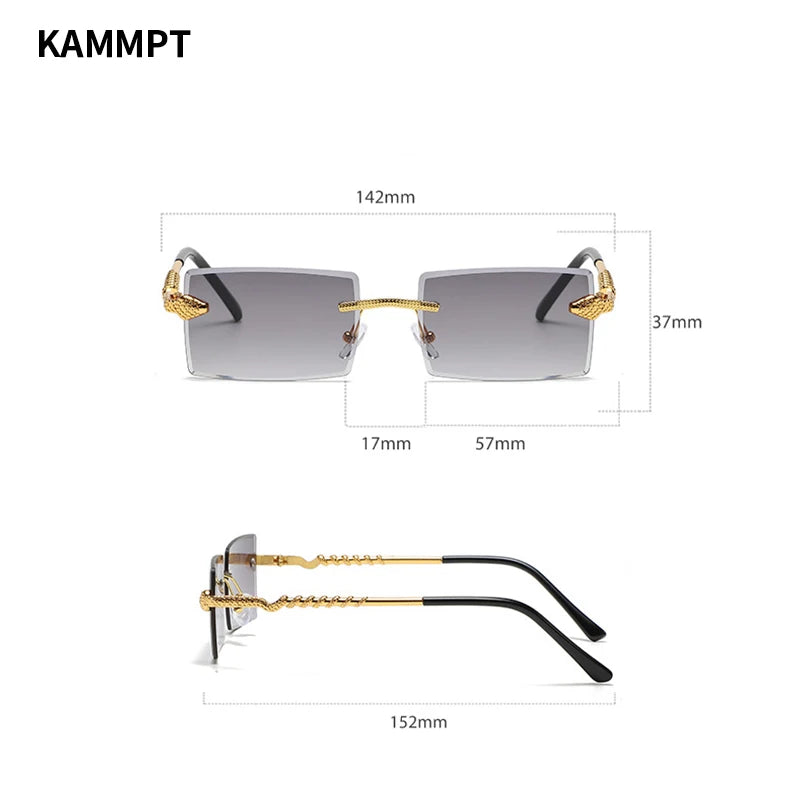 Rimless Rectangular Shades with Twisted Snake Leg