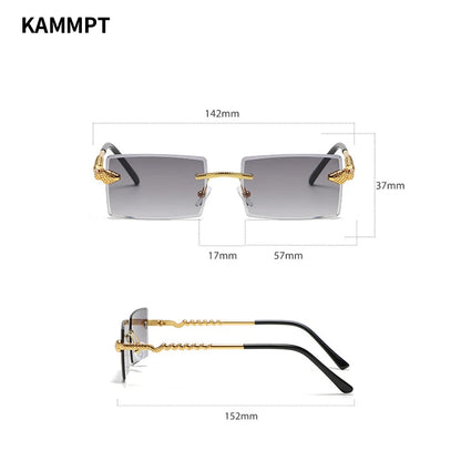 Rimless Rectangular Shades with Twisted Snake Leg
